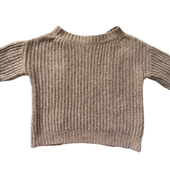 EXPRESS TAUPE CHUNKY KNIT LONG SLEEVE OVERSIZED SWEATER SIZE XS - Picture 5 of 8